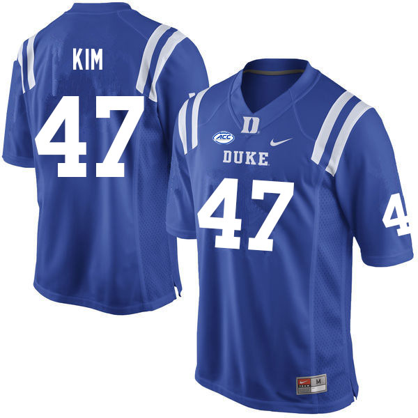 Men #47 Calvin Kim Duke Blue Devils College Football Jerseys Sale-Blue